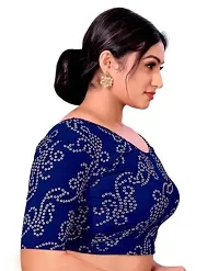 Reliable Navy Blue Cotton Blend Stitched Blouses For Women-thumb2