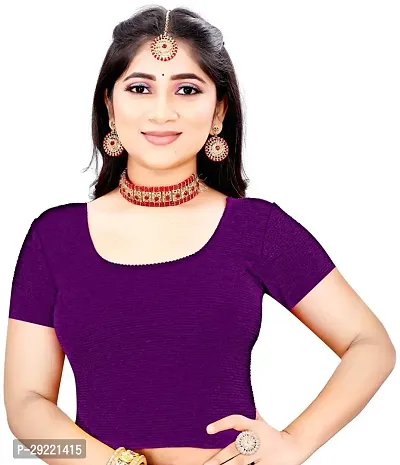 Reliable Purple Cotton Blend Stitched Blouses For Women-thumb0