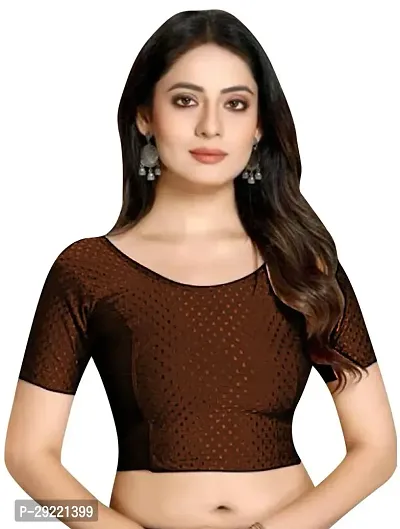 Reliable Brown Cotton Blend Stitched Blouses For Women