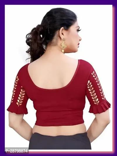 Reliable Maroon Cotton Blend  Stitched Blouses For Women-thumb2