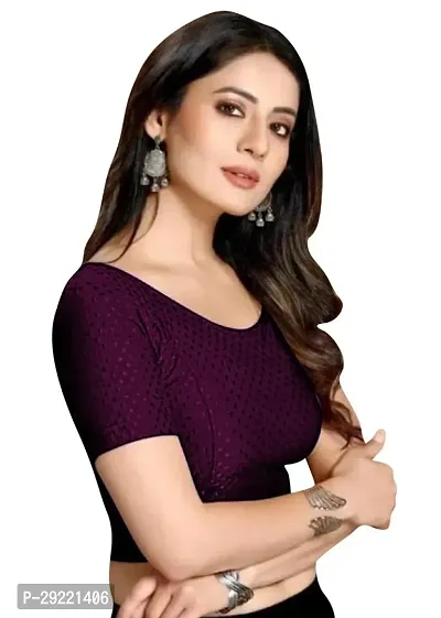 Reliable Purple Cotton Blend Stitched Blouses For Women-thumb3