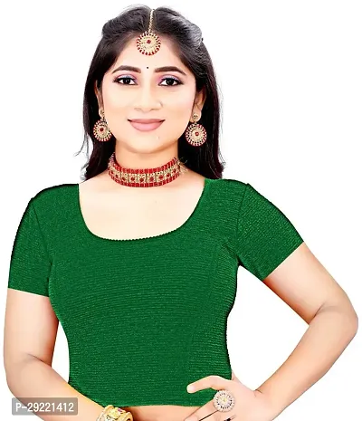 Reliable Green Cotton Blend Stitched Blouses For Women-thumb0