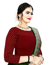 Reliable Maroon Cotton Blend Stitched Blouses For Women-thumb2