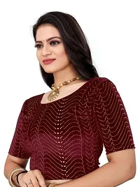 Reliable Maroon Velvet Stitched Blouses For Women-thumb1