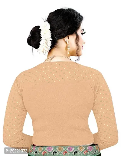 Reliable Beige Cotton Blend Stitched Blouses For Women-thumb2