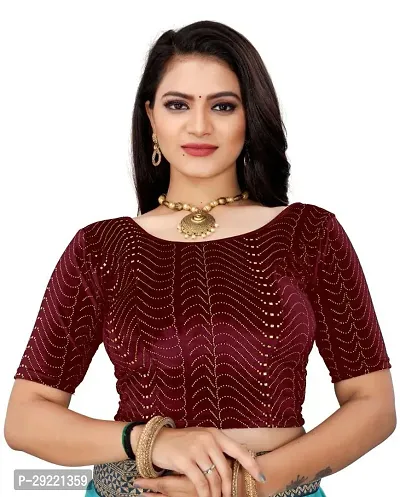 Reliable Maroon Velvet Stitched Blouses For Women-thumb0