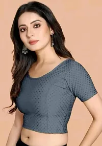 Reliable Grey Cotton Blend Stitched Blouses For Women-thumb2