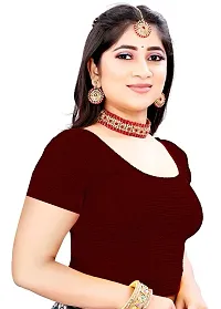 Reliable Maroon Cotton Blend Stitched Blouses For Women-thumb2