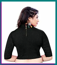 Reliable Black Cotton Blend Embellished Stitched Blouse For Women-thumb2