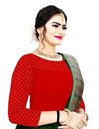 Reliable Red Cotton Blend Stitched Blouses For Women-thumb1