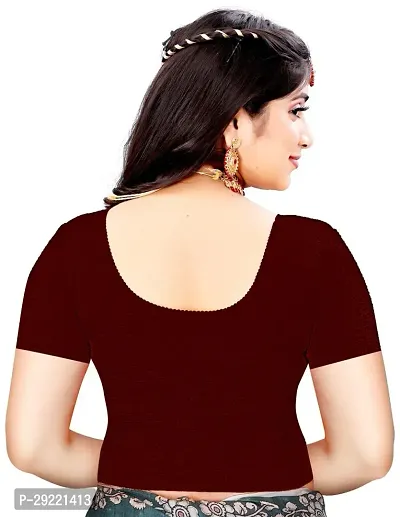 Reliable Maroon Cotton Blend Stitched Blouses For Women-thumb2