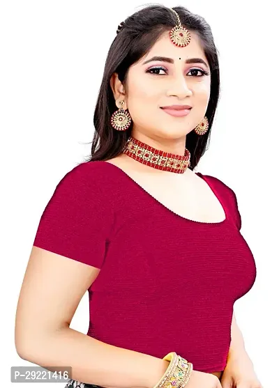 Reliable Pink Cotton Blend Stitched Blouses For Women-thumb3