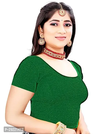 Reliable Green Cotton Blend Stitched Blouses For Women-thumb3