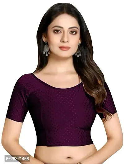 Reliable Purple Cotton Blend Stitched Blouses For Women-thumb0