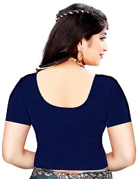 Reliable Navy Blue Cotton Blend Stitched Blouses For Women-thumb1