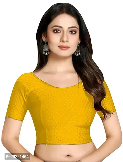 Reliable Yellow Cotton Blend Stitched Blouses For Women-thumb0