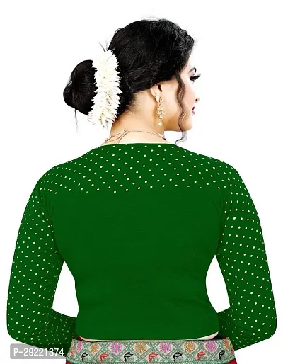 Reliable Green Cotton Blend Stitched Blouses For Women-thumb3