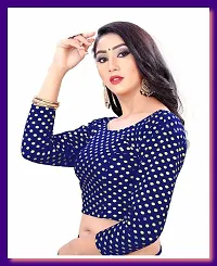Reliable Navy Blue Cotton Blend  Stitched Blouses For Women-thumb2