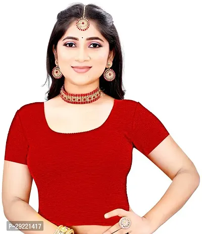 Reliable Red Cotton Blend Stitched Blouses For Women-thumb0