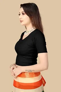 Reliable Black Cotton Blend  Stitched Blouses For Women-thumb2