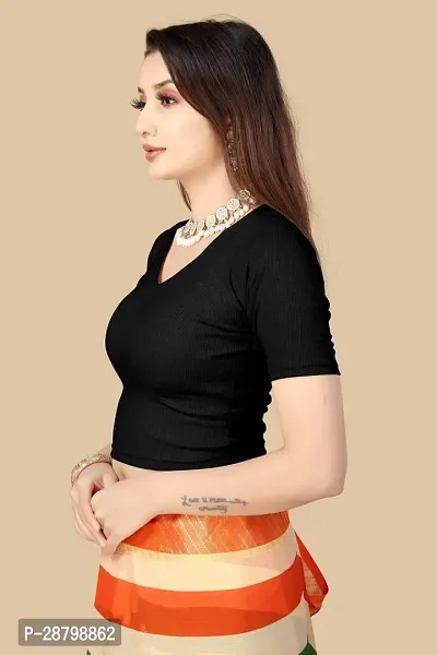 Reliable Black Cotton Blend  Stitched Blouses For Women-thumb3