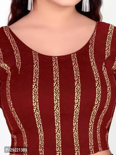 Reliable Maroon Cotton Blend Stitched Blouses For Women-thumb2