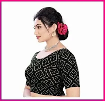 Reliable Black Cotton Blend Printed Stitched Blouse For Women-thumb2