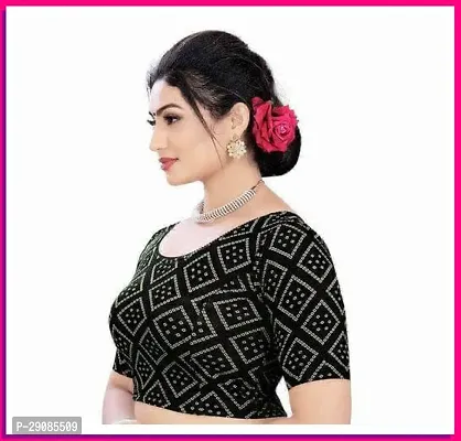 Reliable Black Cotton Blend Printed Stitched Blouse For Women-thumb3