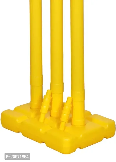 Encanto Set of Heavy Durable Plastic Wicket Stumps with-3 Stumps + 2 Bails + 1 Stand