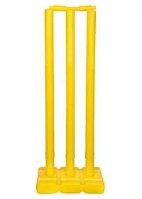 Encanto Set of Heavy Durable Plastic Wicket Stumps with-3 Stumps + 2 Bails + 1 Stand-thumb1