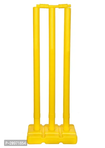 Encanto Set of Heavy Durable Plastic Wicket Stumps with-3 Stumps + 2 Bails + 1 Stand-thumb2