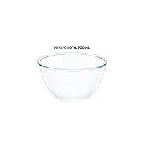 Borosil Basic Glass Mixing  Serving Bowls, Microwave Safe Bowls, Set of 2 (500 ml, 1.3 L), Borosilicate Glass, Clear-thumb1