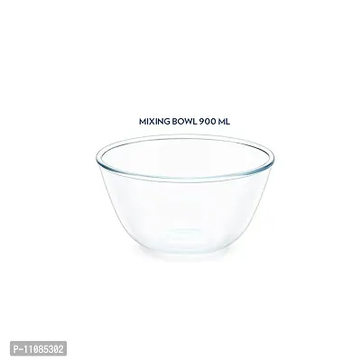 Borosil Basic Glass Mixing  Serving Bowls, Microwave Safe Bowls, Set of 2 (500 ml, 1.3 L), Borosilicate Glass, Clear-thumb2
