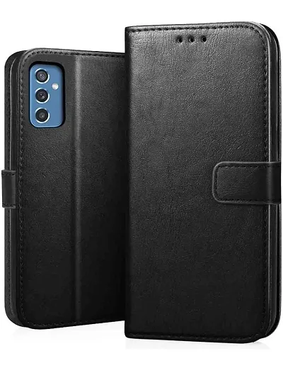 Cloudza Samsung M32 5G,A32 5G Flip Back Cover | PU Leather Flip Cover Wallet Case with TPU Silicone Case Back Cover for Samsung M32 5G,A32 5G (Black)