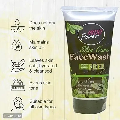 INDOPOWER Skin Care Face Wash For Acne Prone Skin 1.8% Salicylic Acid Face Wash with Hyaluronic Acid For Dry, Normal  Sensitive Skin Pore Clearing Vitamin B5B3 For Women  Men 100Gm-thumb2