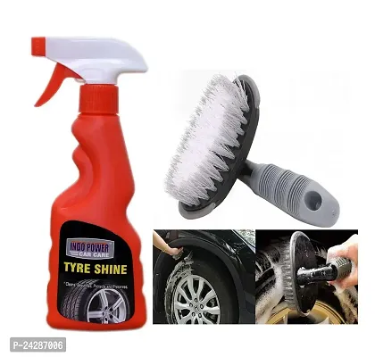 INDOPOWER P 852-TYRE Shiner Spray 250ml.+All Tyre Cleaning Brush 1 pic