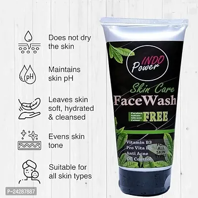 INDOPOWER Skin Care Face Wash For Acne Prone Skin 1.8% Salicylic Hyaluronic Acid For Dry, Normal  Sensitive Skin Pore Clearing Vitamin B5B3 For Women  Men (100 Gm, 4Pic)-thumb4