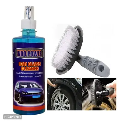 INDOPOWER P 862-CAR Glass Cleaner 500ml.+All Tyre Cleaning Brush 1 pic