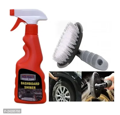 INDOPOWER? R847-DASHBOARD SHINER SPRAY 250ml.+All Tyre Cleaning Brush 1 pic