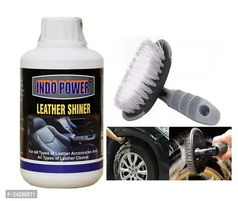 INDOPOWER? R853-LEATHER SHINER 250ml.+All Tyre Cleaning Brush 1 pic