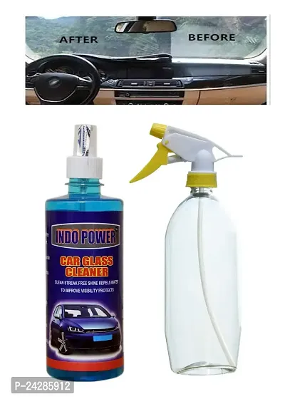 INDOPOWER? R829-CAR GLASS CLEANER 500ml. + Multipurpose Car Wash Bottle Yellow Nozzle Spray