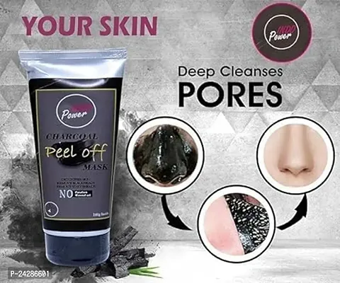 INDOPOWER Activated Charcoal Peel Of Mask For Men  Women with Vitamin E for Deep Pore Cleansing, Removing Blackheads and Whiteheads  Fresh Glowing Skin, No Parabens  Sulphates 100Gm-thumb3