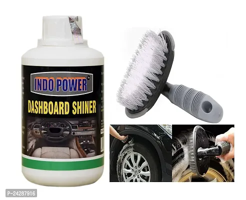 INDOPOWER? Ss843-DASHBOARD SHINER 250ml.+ All Tyre Cleaning Brush 1 pic