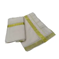 Womens Kuthampully Cotton Flora Kerala Set Mundu With Aari Worked Blouse-thumb1