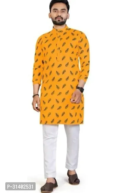 Stylish Men Printed Morpankhi-Kurta-thumb0