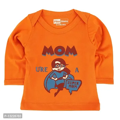 Piku Store Baby Boy's & Baby Girl's T-Shirt (MonkeyLion_Blue & Orange_3-6 Months)-thumb3