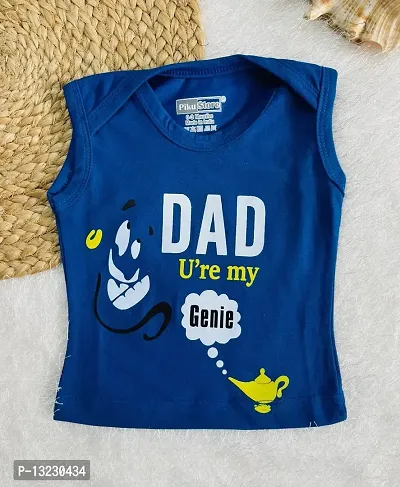 Piku Store Sleeveless Hosiery t-Shirts for Baby Boy & Baby Girl (0-3 Months, Rosered-LightGrey-RoyalBlue)-thumb4