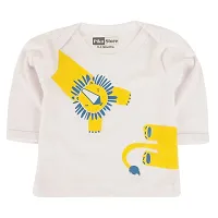 Piku Store Baby Boy's & Baby Girl's T-Shirt (MonkeyLion_Yellow & White_12-18 Months)-thumb2