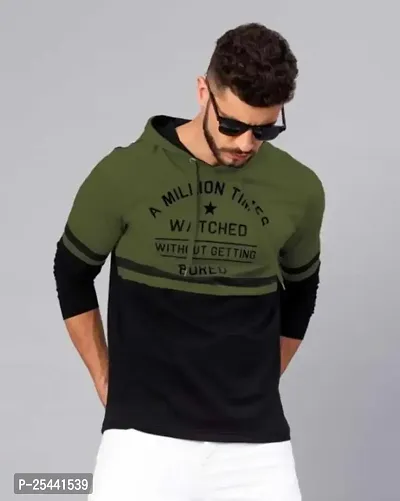 Trendy Cotton Hooded T-shirt for Men-thumb0