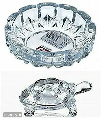 Glass Turtle Wth Beautful Bowl Plate